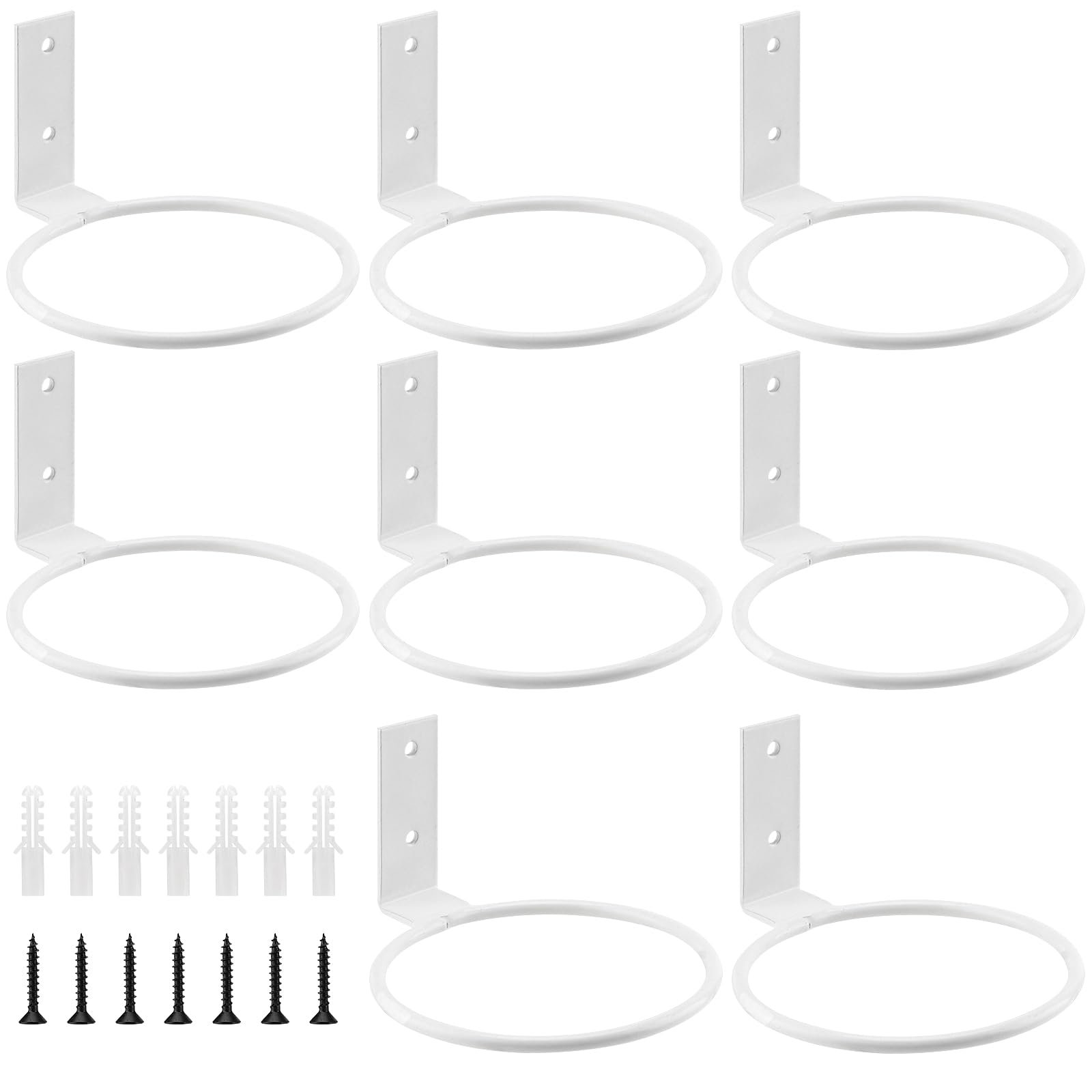 Настінне кріплення для квіткових горщиків 8 штук, 10 см, металеве кільце-тримач, білий, фото №1 Настінне кріплення для квіткових горщиків 8 штук, 10 см, металеве кільце-тримач, білий, фото №1