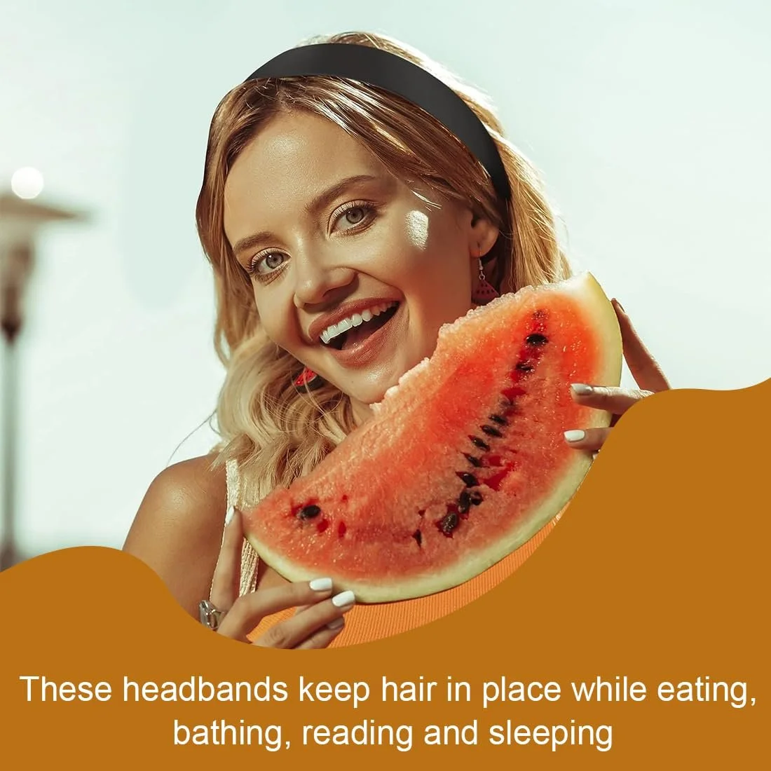 Обруч Атласний Однотонний 3 см Чорний, Білий, фото №6 Обруч Атласний Однотонний 3 см Чорний, Білий, фото №6