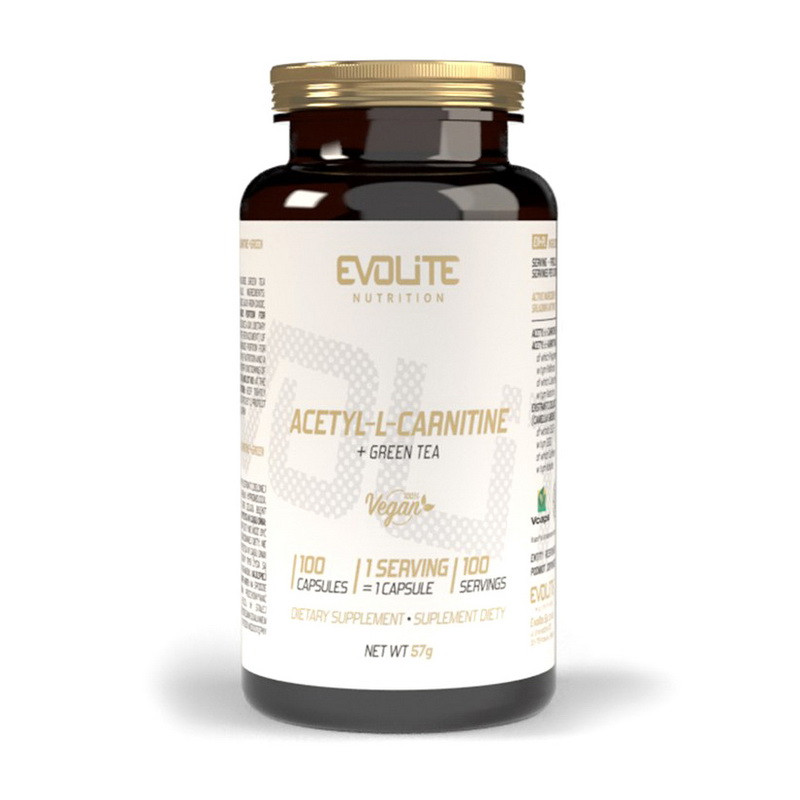 Evolite Nutrition Acetyl L-Carnitine Green Tea 100 veg caps, фото №1
