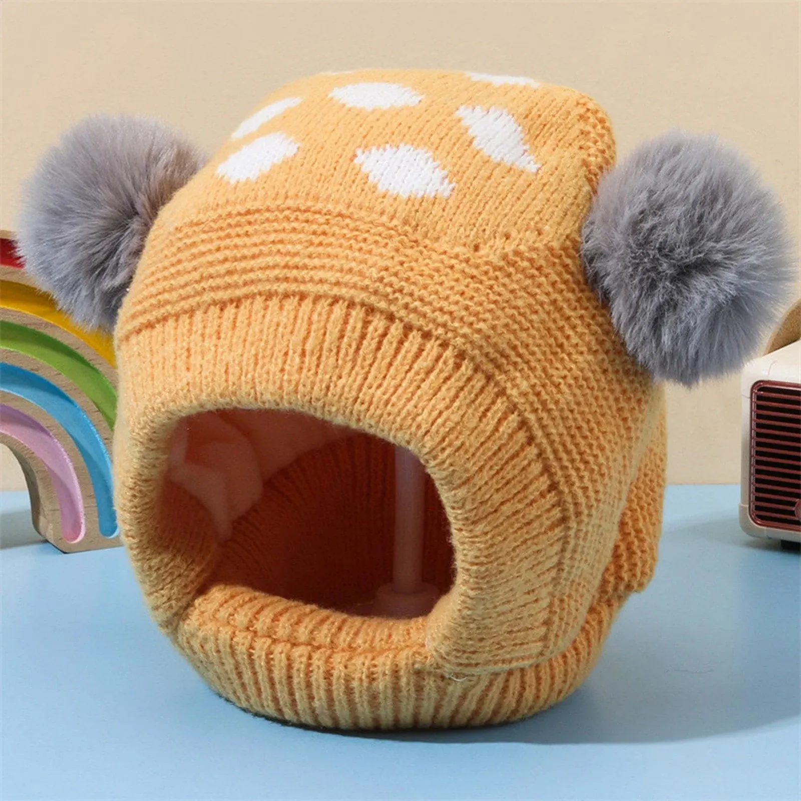 Вязаная шапка с защитой для ушей для детей, фото №3 Вязаная шапка с защитой для ушей для детей, фото №3