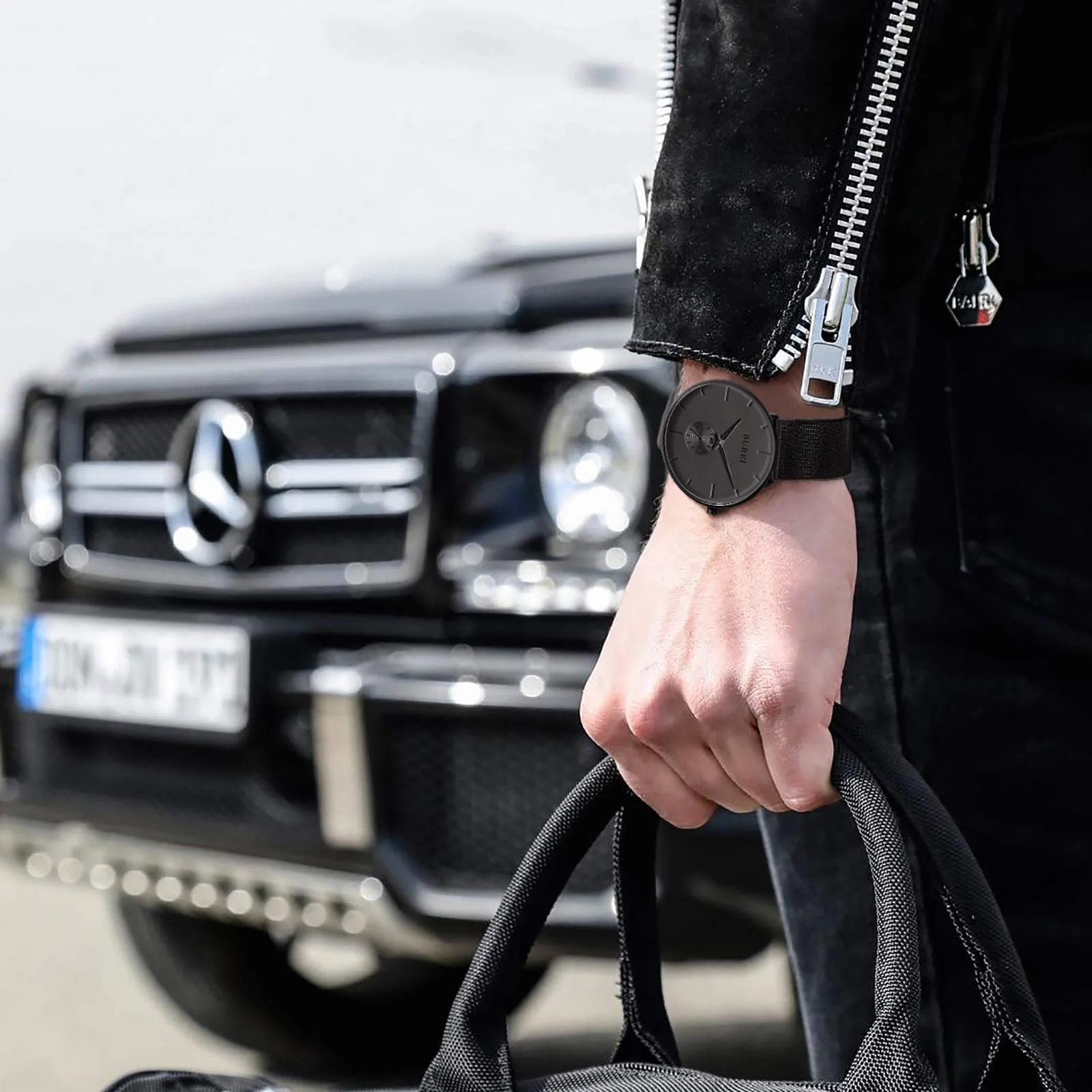 Часы BUREI Минималистичные, ультратонкие, кожаный ремешок, с двумя циферблатами, фото №6 Часы BUREI Минималистичные, ультратонкие, кожаный ремешок, с двумя циферблатами, фото №6