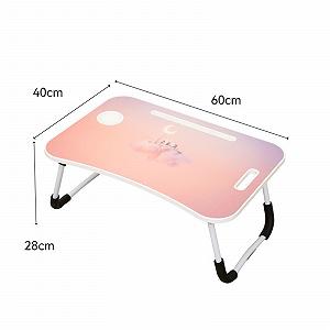 Подставка для ноутбука складная для кровати и дивана 60 x 40 x 28 см, портативный и прочный столик для завтрака с регулируемыми ножками synthetic.ua - Фото 1