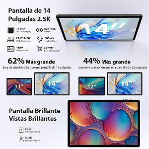 Планшет 14" 2.5K MAXLEGEN M621 12+24/256Gb 4G2-SIM 8 ядер Android 14 11580 mAh Серый synthetic.ua - Фото 1