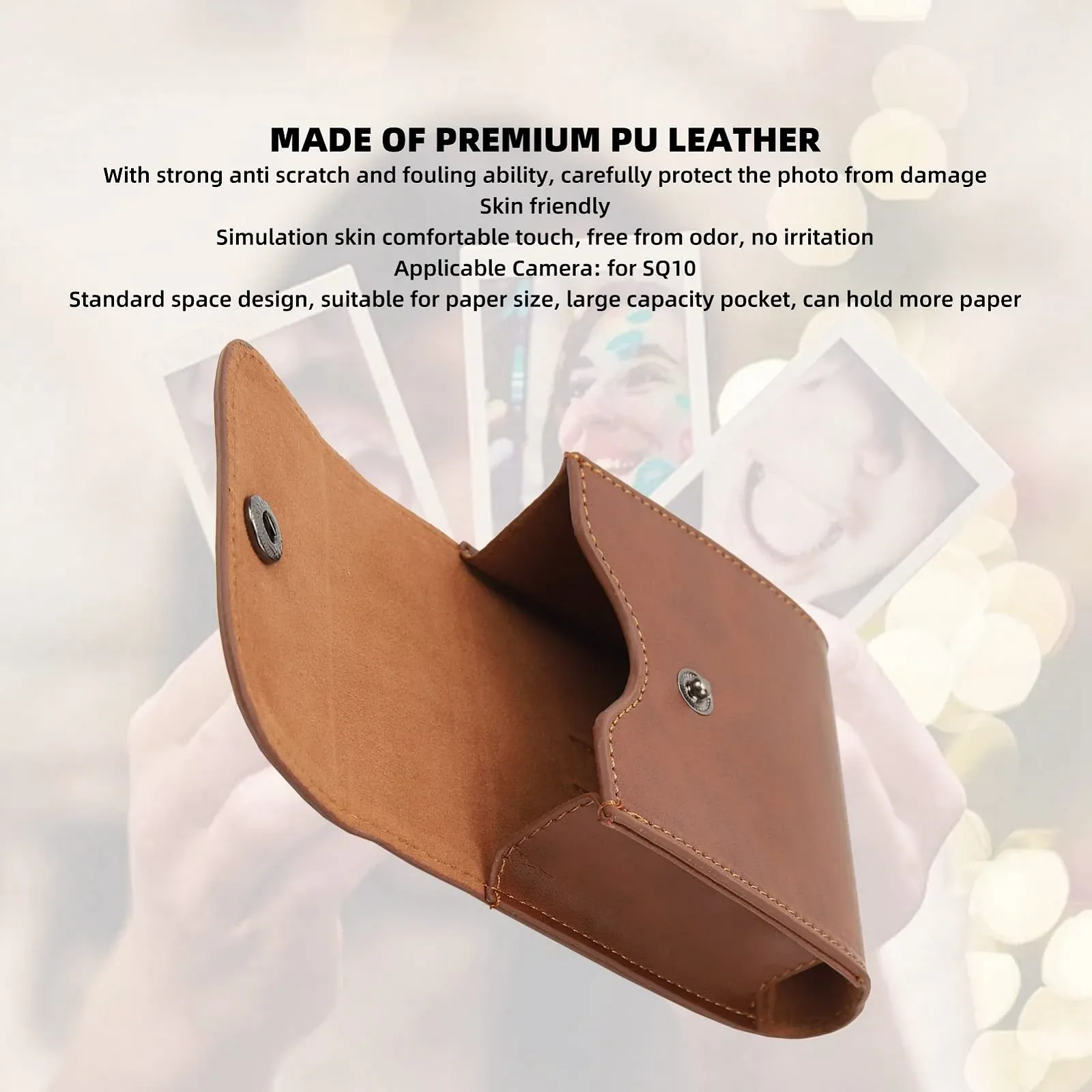 Чехол-альбом для камеры Vikye Fujifilm Instax Square SQ10 PU Leather Brown, фото №2