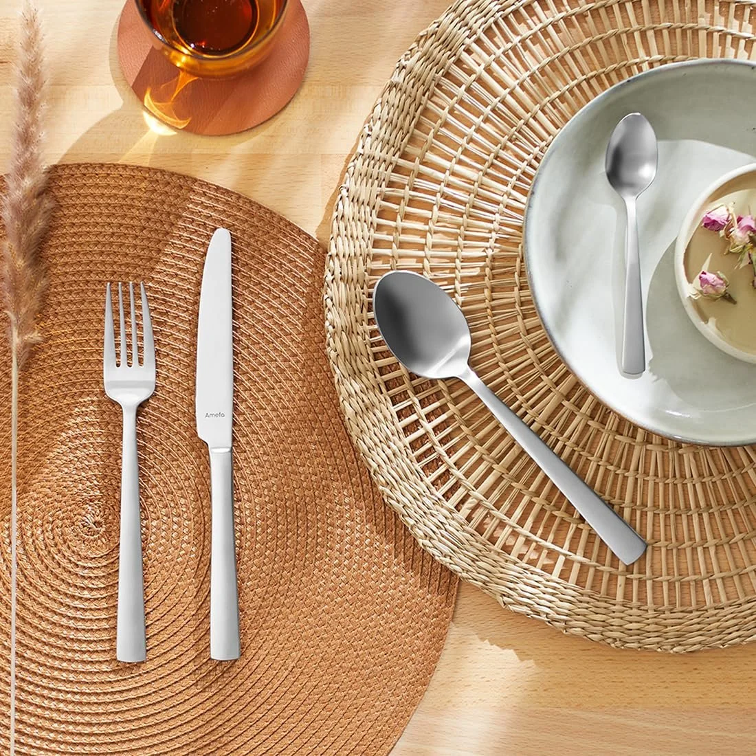 Набор столовых приборов Amefa Ventura на 6 персон, 24 предмета, нержавеющая сталь 18/0, матовая поверхность, фото №3