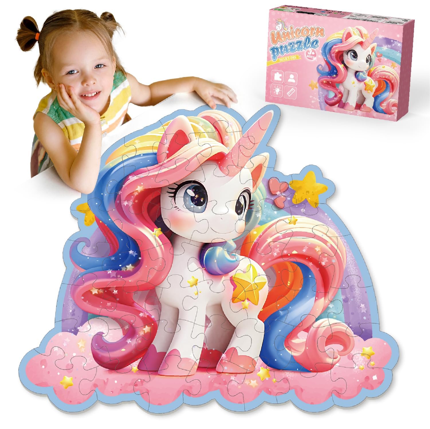 Пазл підлоговий Unicorn Floor Puzzles 45 елементів рожевий, фото №1 Пазл підлоговий Unicorn Floor Puzzles 45 елементів рожевий, фото №1