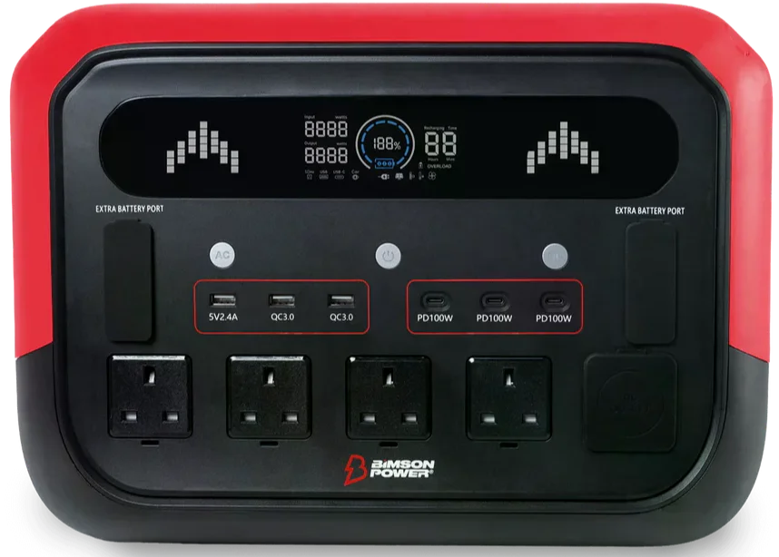 Зарядна станція Bimson Power BP2400PPS 4800 Вт / 2400 Вт / 2048 Вт*год / LiFePO4 / Швидка зарядка, фото №2