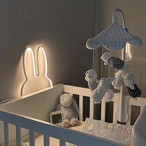 Светильник EOEO LED 3 Вт Детская Настенный с диммером с пультом ДУ Ночник Кролик Белый synthetic.ua - Фото 1