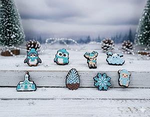 Купить Джибитсы зима зимняя серия украшения для обуви в стиле животных ледяной снег Jibbitz Winter Animals 8 шт аксессуары крокс - Фото 1 Джибитсы зима зимняя серия украшения для обуви в стиле животных ледяной снег Jibbitz Winter Animals 8 шт аксессуары крокс - Фото 1