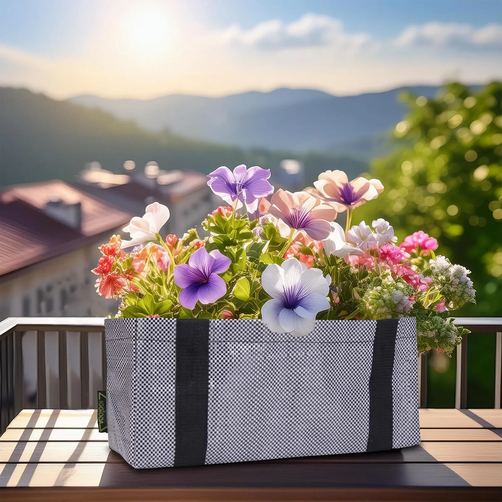 Сумка для рослин підвісна 3 шт. 40 x 17 см Чорний / Сірий, фото №3 Сумка для рослин підвісна 3 шт. 40 x 17 см Чорний / Сірий, фото №3