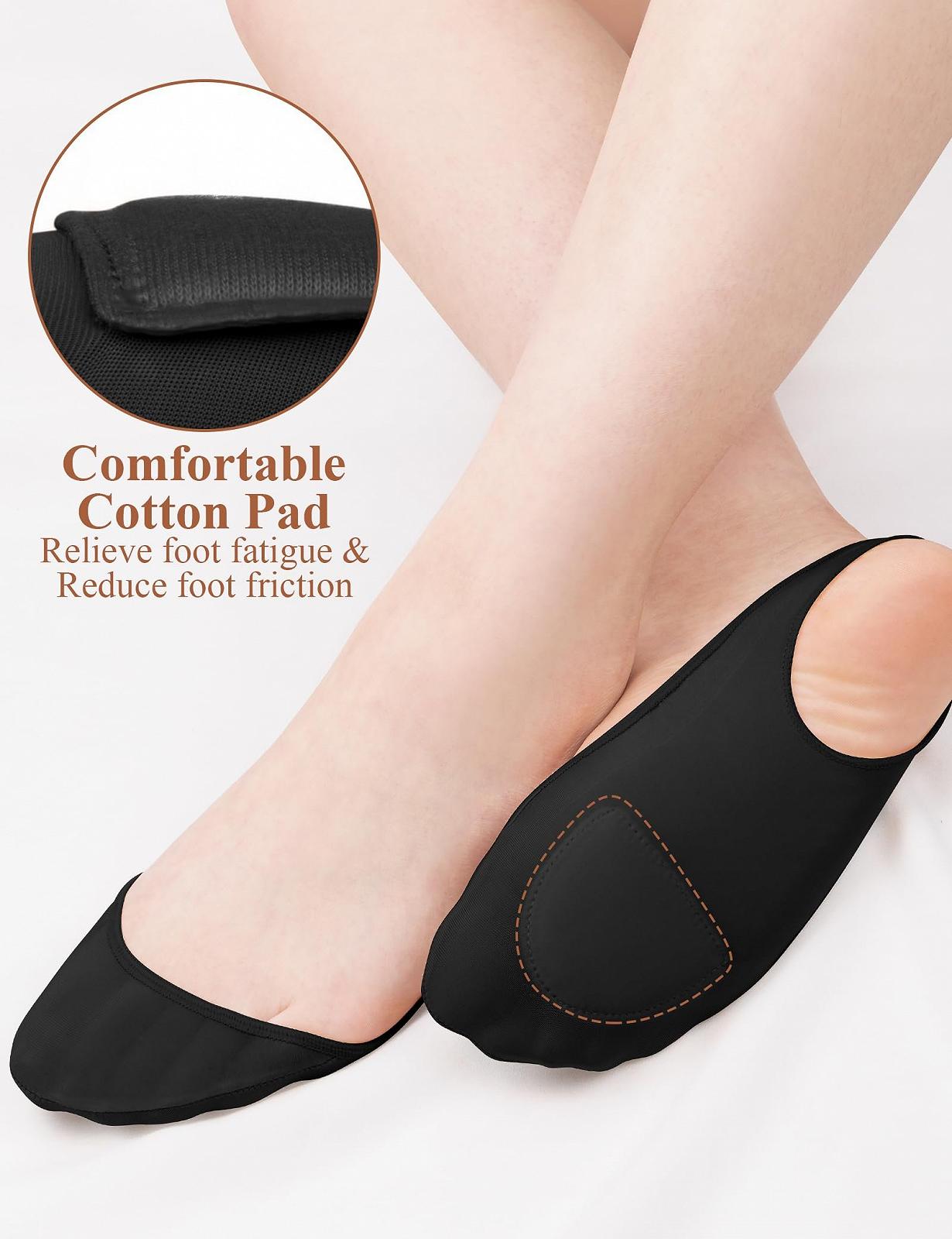 Носки Becellen, без следа, для балеток, с подкладкой для стопы, дышащие, полуноски для босоножек, 4 пары, фото №4
