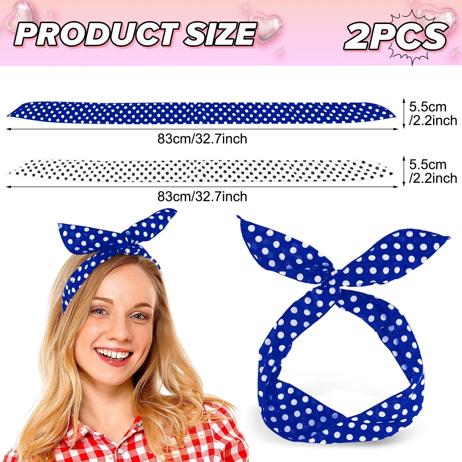 Пов'язка на голову в горошок Prasacco, фото №2