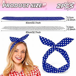 Пов'язка на голову в горошок Prasacco synthetic.ua - Фото 1