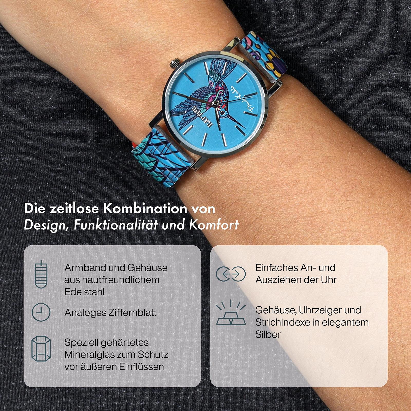 Часы Raptor Женские Frida Kahlo Edition с браслетом, высококачественные часы из нержавеющей стали, фото №3