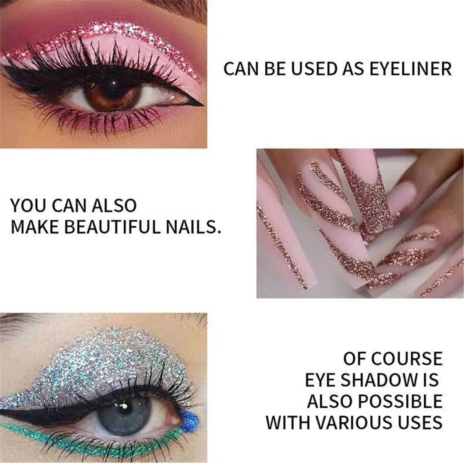 Тени для век Жидкие Блестки Металлические, фото №3 Тени для век Жидкие Блестки Металлические, фото №3