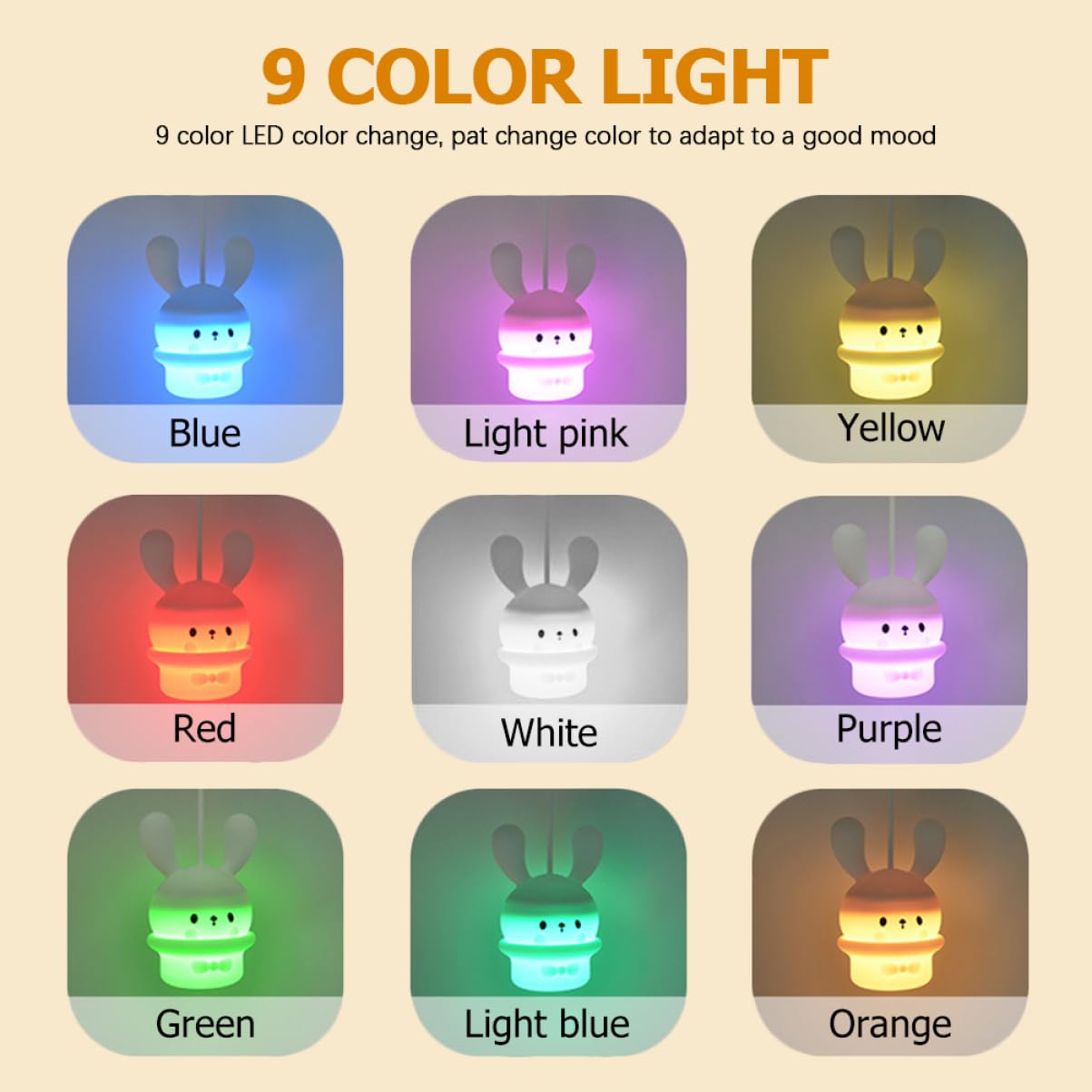 Светильник Zerodeko Pack of 3 Long Ear Rabbit Silicone Lamp Разноцветный, фото №6