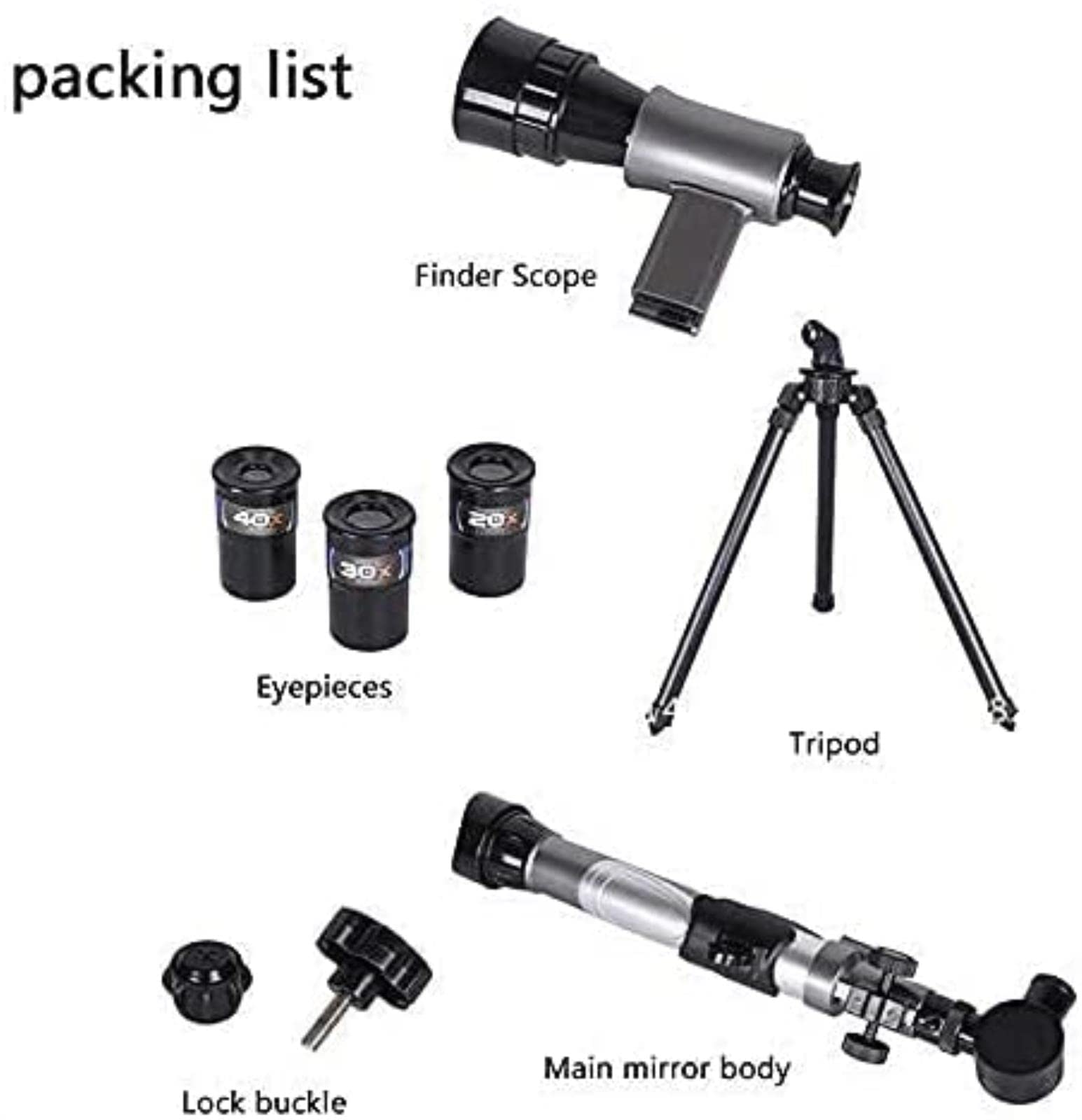 Телескоп QHYTL Astronomisches 300 мм Brennweite 70 мм Blende 90-Fach-Objektiv з штативом, фото №4