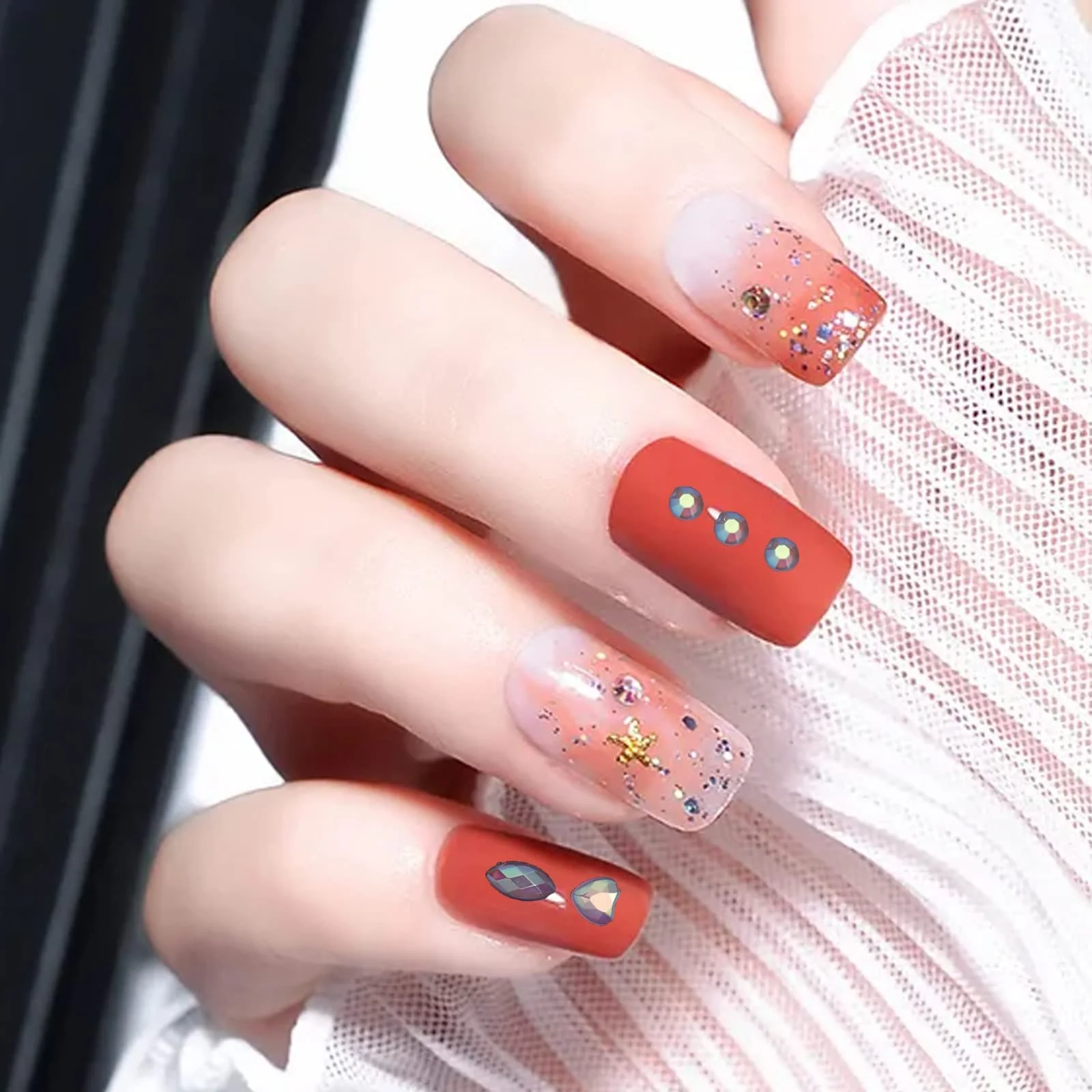 Стрази для нігтів Різні форми 3D Скляні кристали, фото №3