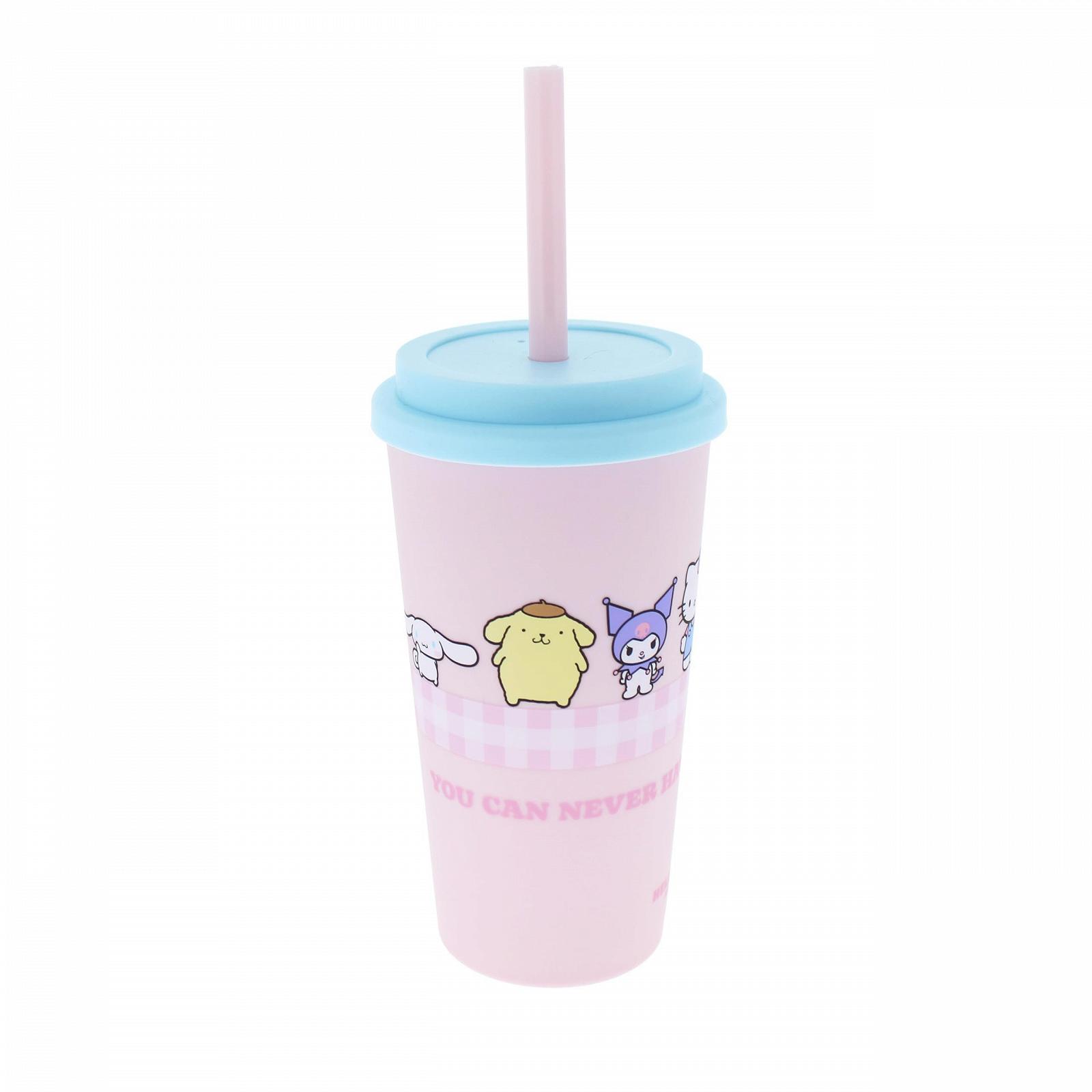 Стакан с трубочкой Hello Kitty 400 мл, детская бутылка для напитков с крышкой, многоразовый стакан для школы, канцелярские товары и подарки, фото №5