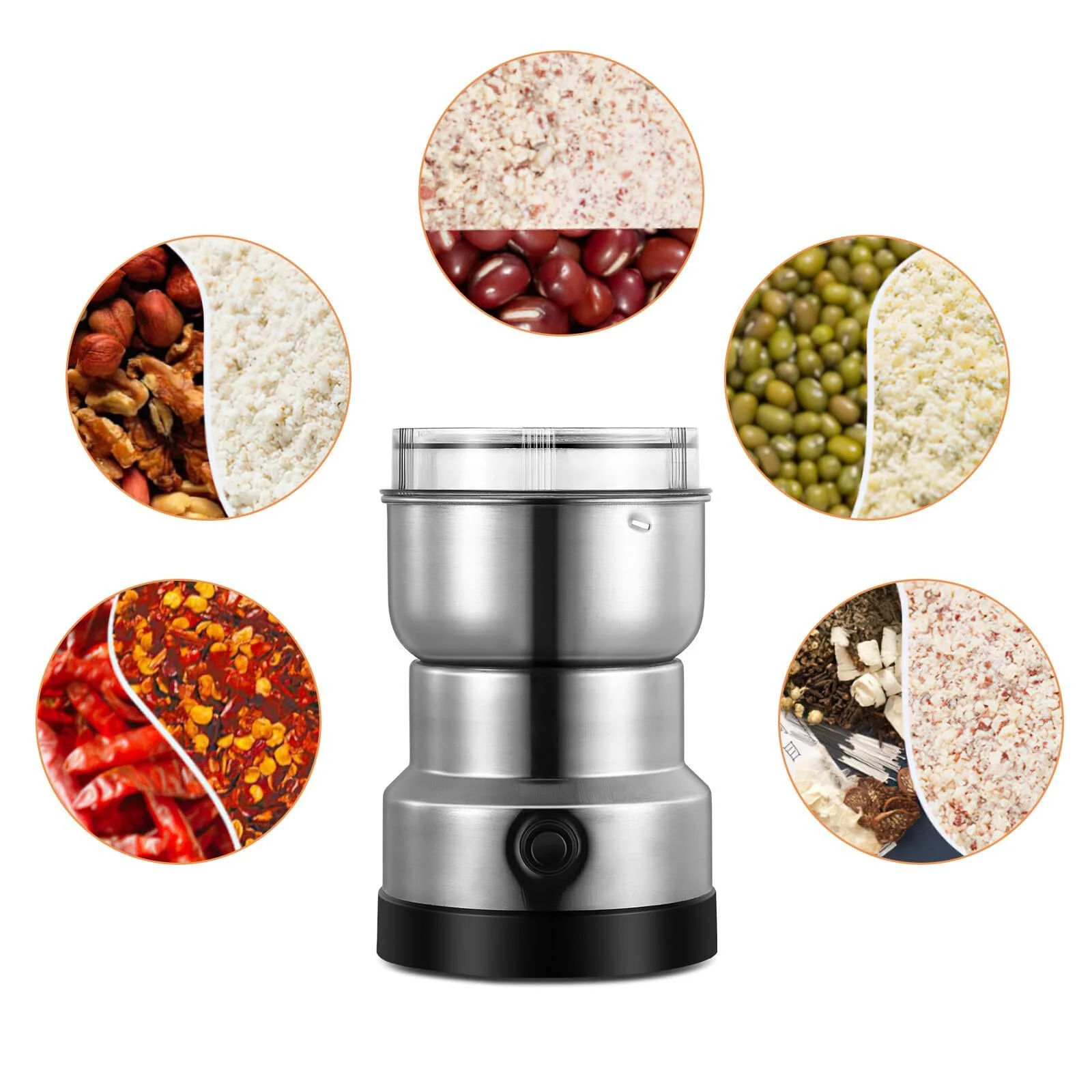 Млин для зерна Багатофункціональний 150 Вт Млин з нержавіючої сталі Маленька, фото №7 Млин для зерна Багатофункціональний 150 Вт Млин з нержавіючої сталі Маленька, фото №7