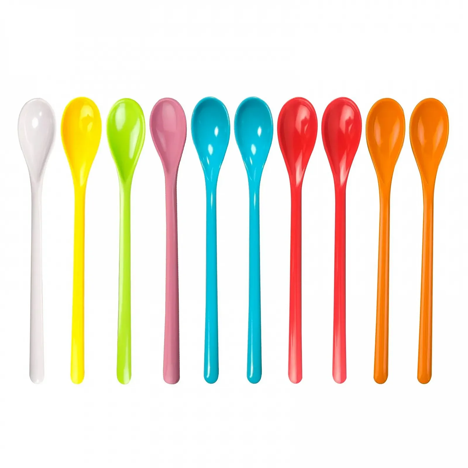 Набір пластикових ложок 10 шт., довгі, фото №1
