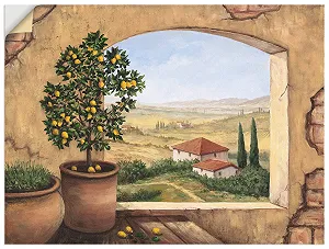 Наклейка на стіну Artland Andres Window in Tuscany Landscape самоклеюча - Фото 1