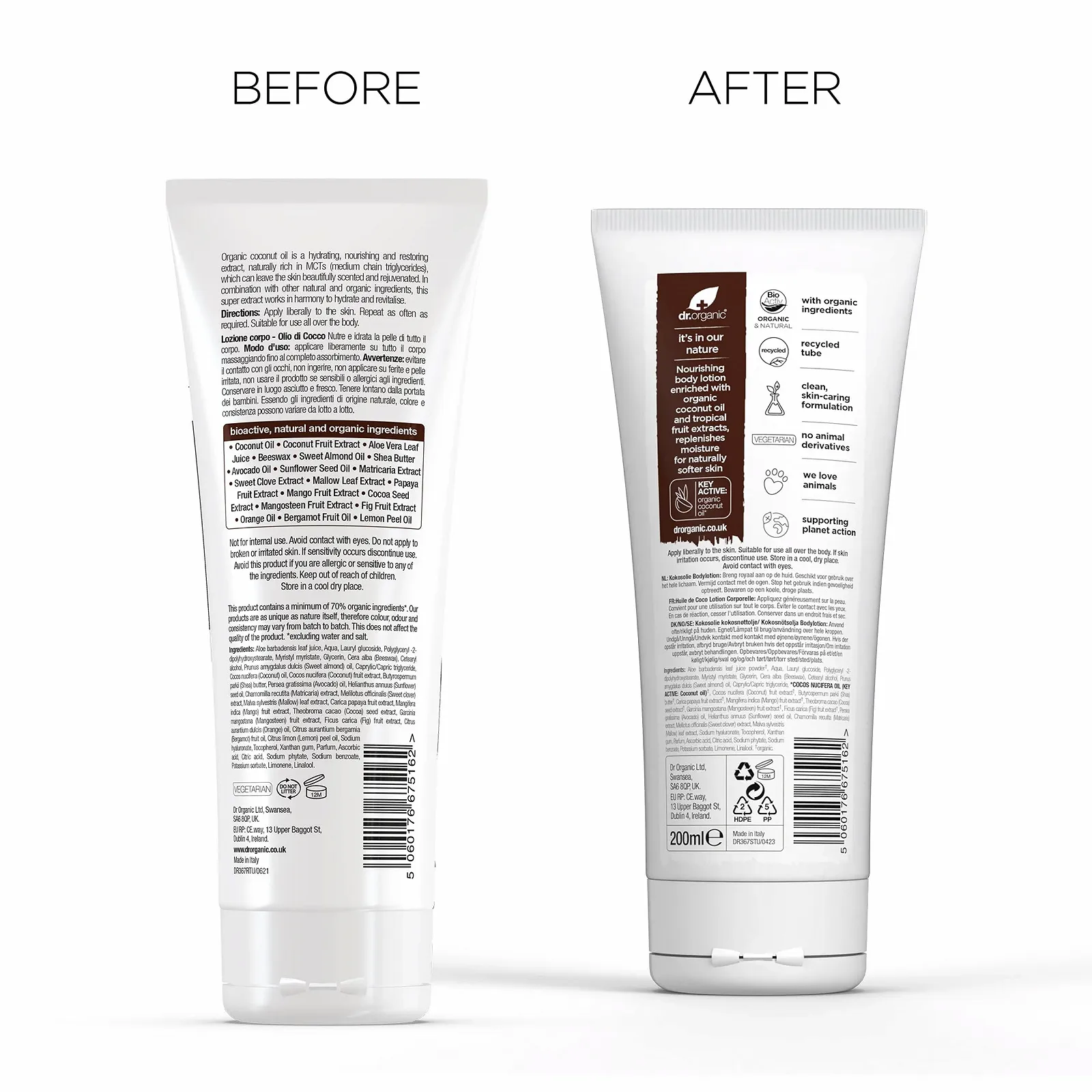 Лосьйон Dr Organic Coconut Oil Зволожуючий для сухої шкіри Без парабенів та SLS Органічний 200 мл, фото №7