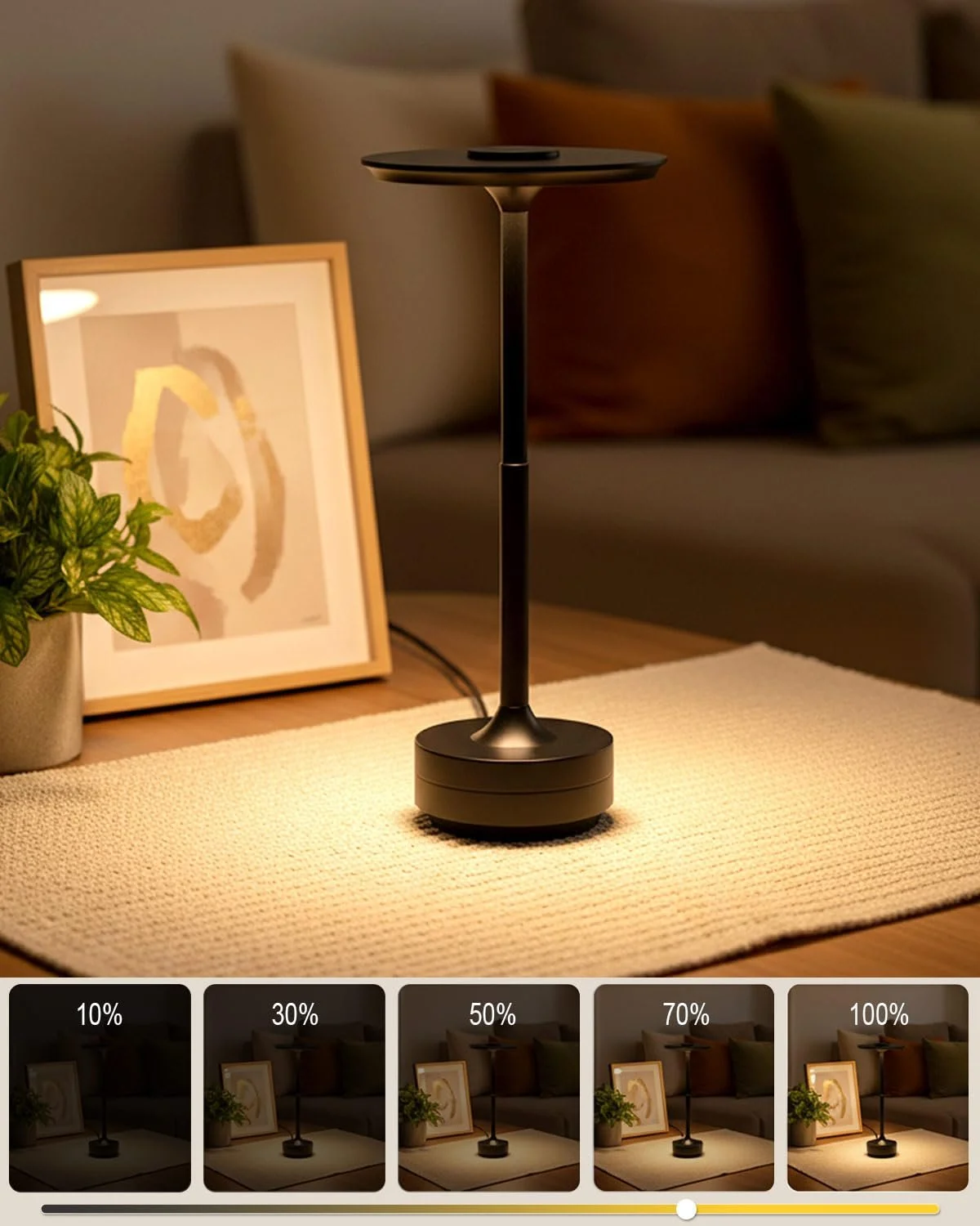 Настільна лампа LED Wireless 5000 мАг USB-C Сенсорна 3 колірні температури, фото №7