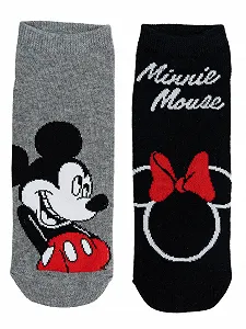 Шкарпетки Disney Minnie & Mickey Mouse Жіночі Спортивні Сірий/Чорний (3 пари) synthetic.ua - Фото 1
