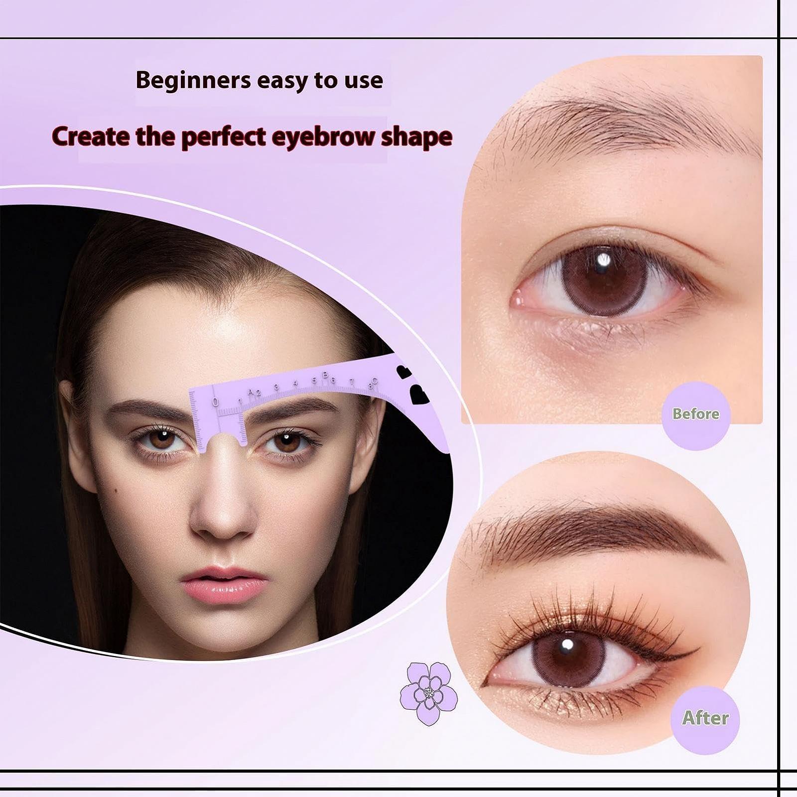 Лінійка Silikon Augenbrauenlineal Brow Makeup Vorlage Makeup Guide Tool Brow Positioning Ruler Professional Eye Makeup Tool, фото №4
