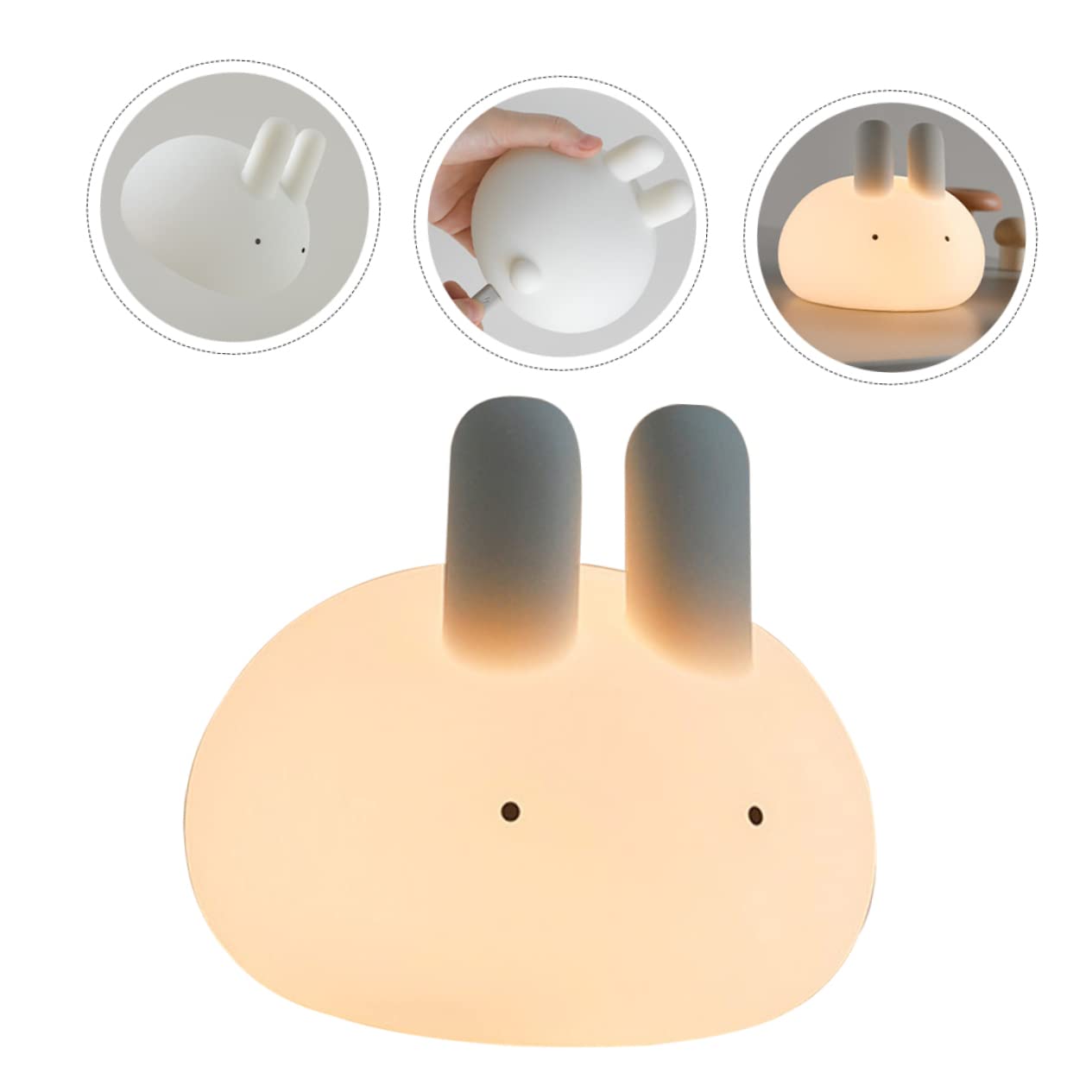Нічник HOMSFOU Rabbit Pack of 2 силіконовий дитячий лампа білий, фото №3