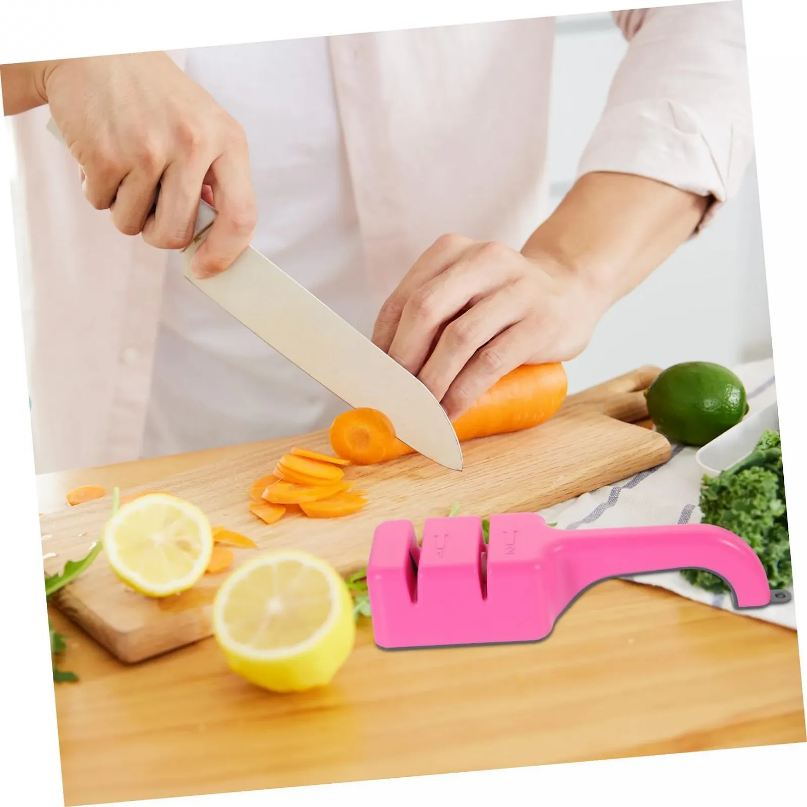 Точилка для ножей кухонная 2-ступенчатая портативная износостойкая, фото №6