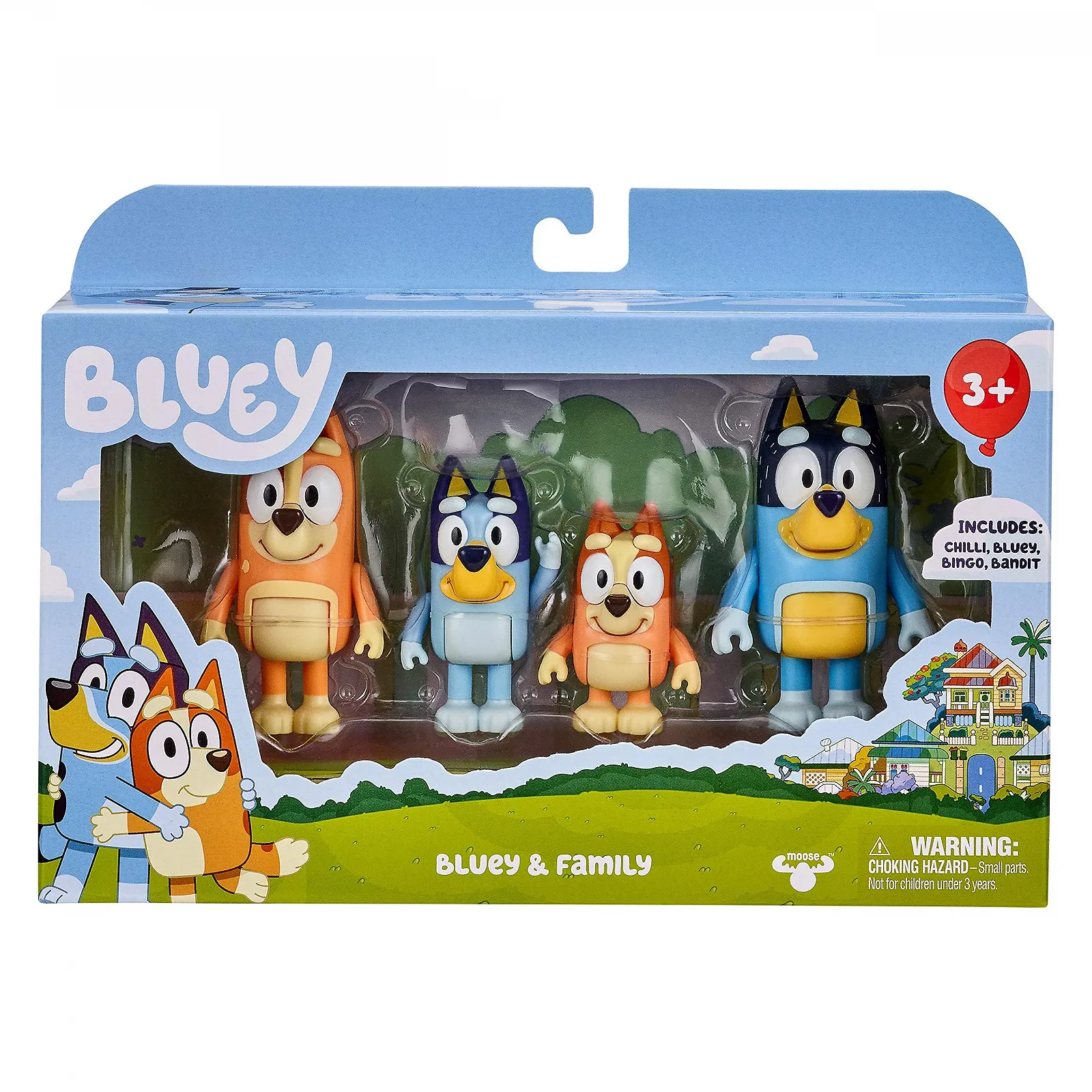 Набор фигурок Bluey & Family Bingo, Bandit and Chilli 2,5 дюйма, 4 шт. (Разноцветный), фото №2