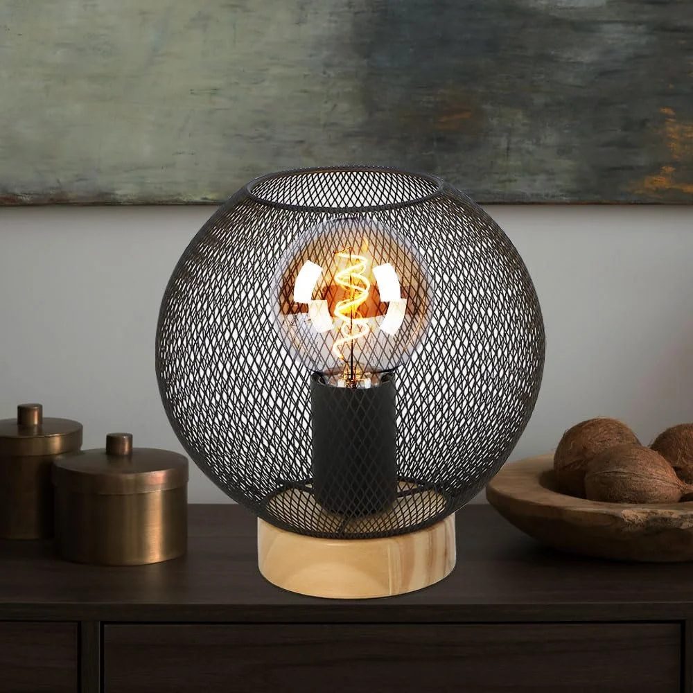 Настольная лампа Globo Industrial Metal Mesh LED 20 см Black, фото №3