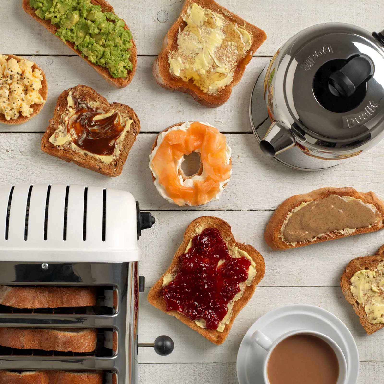 Тостер Dualit з нержавіючої сталі, на 4 скибочки, білий, фото №5 Тостер Dualit з нержавіючої сталі, на 4 скибочки, білий, фото №5