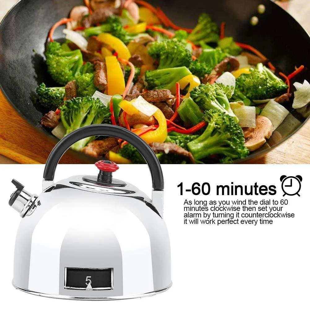 Таймер кухонний механічний Teapot Stainless Steel 60 хвилин Форма чайника Сталевий, фото №4 Таймер кухонний механічний Teapot Stainless Steel 60 хвилин Форма чайника Сталевий, фото №4
