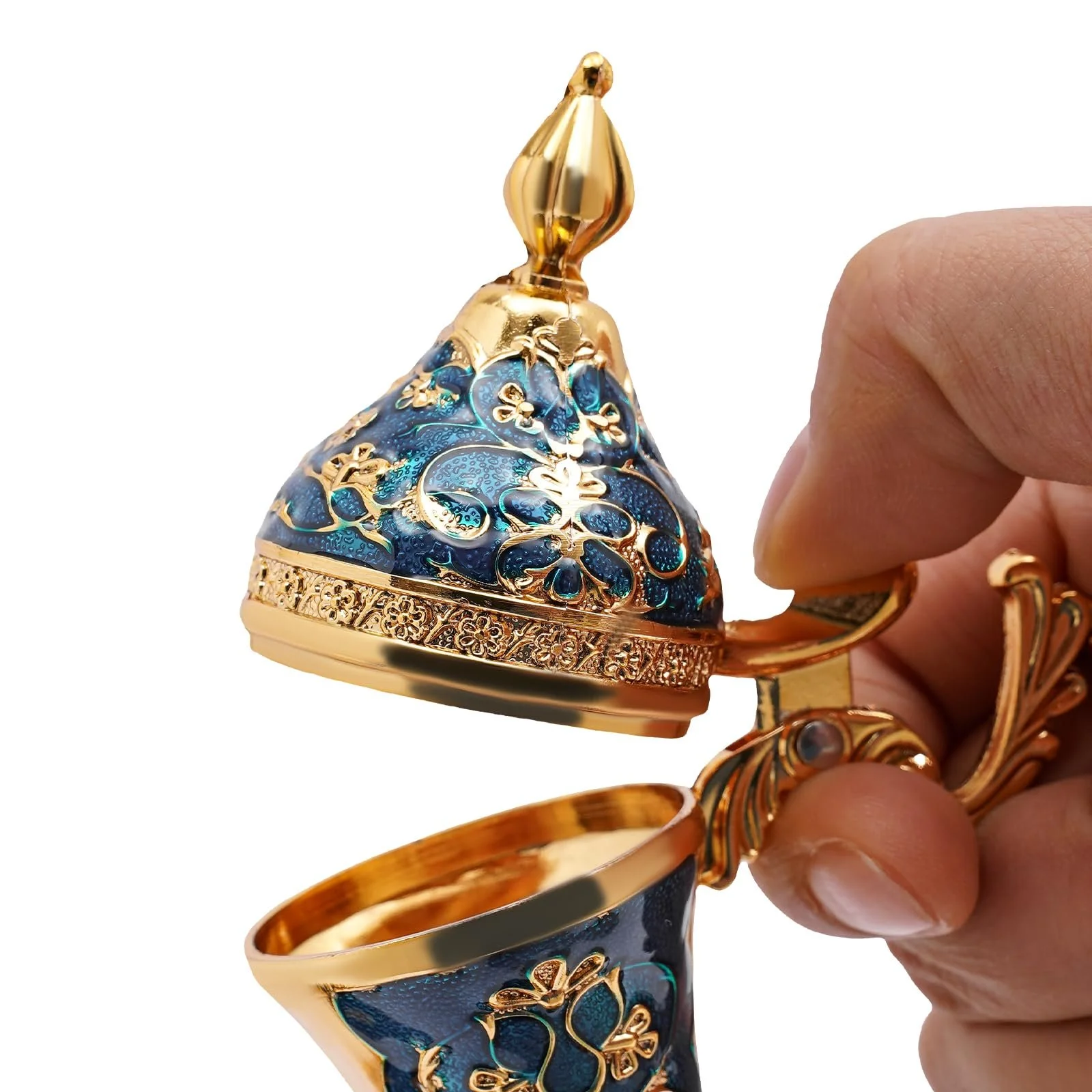 Вінтажний Набір для Турецької Кави, Турецький Чайний Набір з Підносом і 6 Чайними Склянками, фото №5