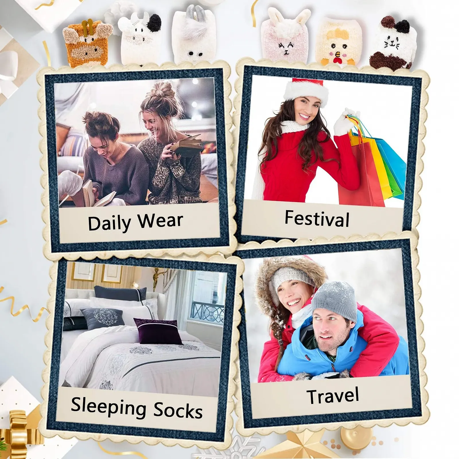 Носки с животными Пушистые носки Зимние теплые носки с животными Теплые пушистые носки Пушистые рождественские носки Женские Уютные носки для Рождества Карнавала Зимние подарки для женщин, фото №6 Носки с животными Пушистые носки Зимние теплые носки с животными Теплые пушистые носки Пушистые рождественские носки Женские Уютные носки для Рождества Карнавала Зимние подарки для женщин, фото №6