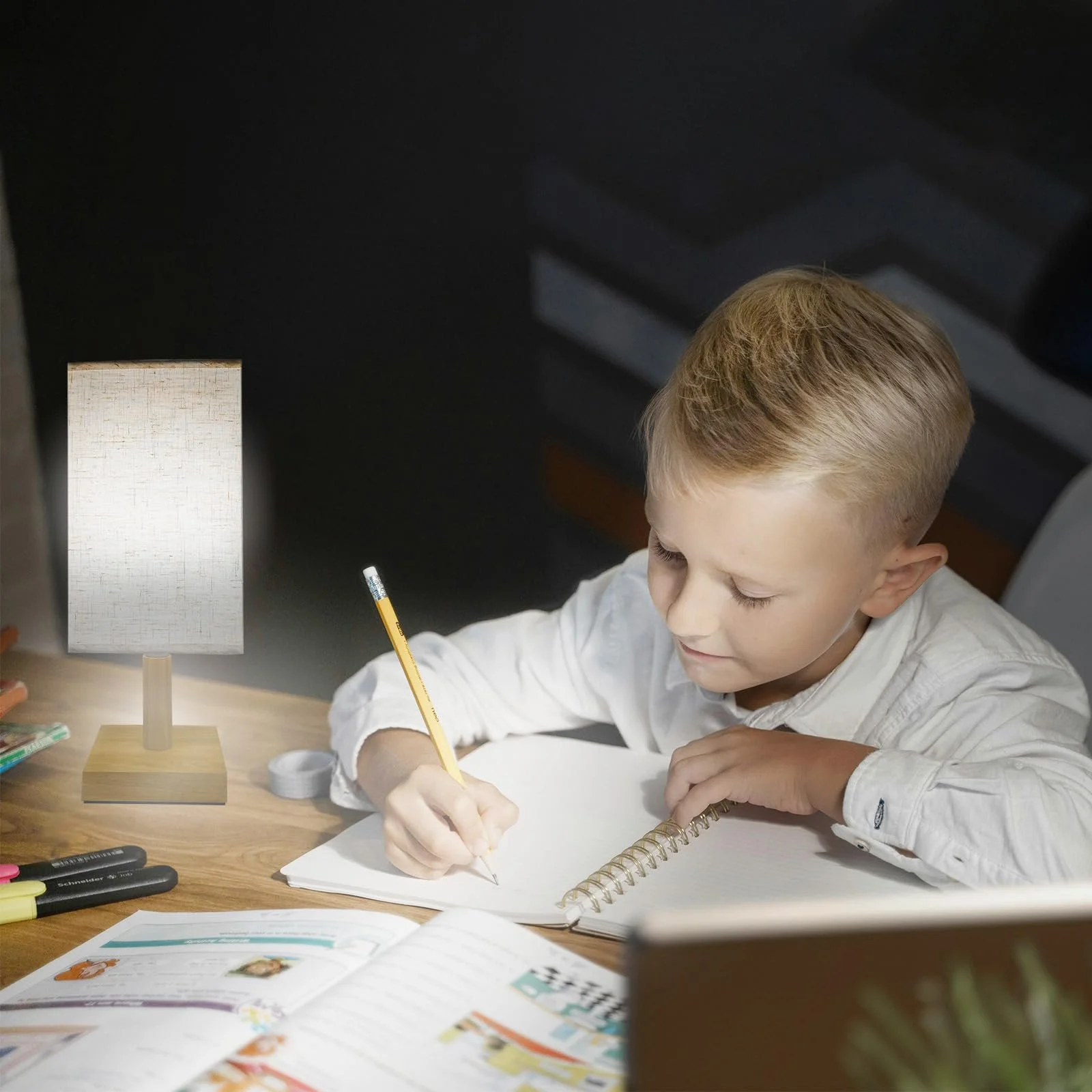 Настільна лампа Joyes акумуляторна LED з тканинним плафоном та пультом ДК 2 шт, фото №5