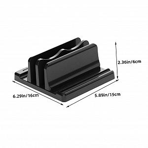 Вертикальная Подставка для ноутбука с двойным слотом, регулируемая док-станция, многофункциональный настольный органайзер для книг и ноутбуков, компактная, стабильная подставка, подходит для чтения synthetic.ua - Фото 1
