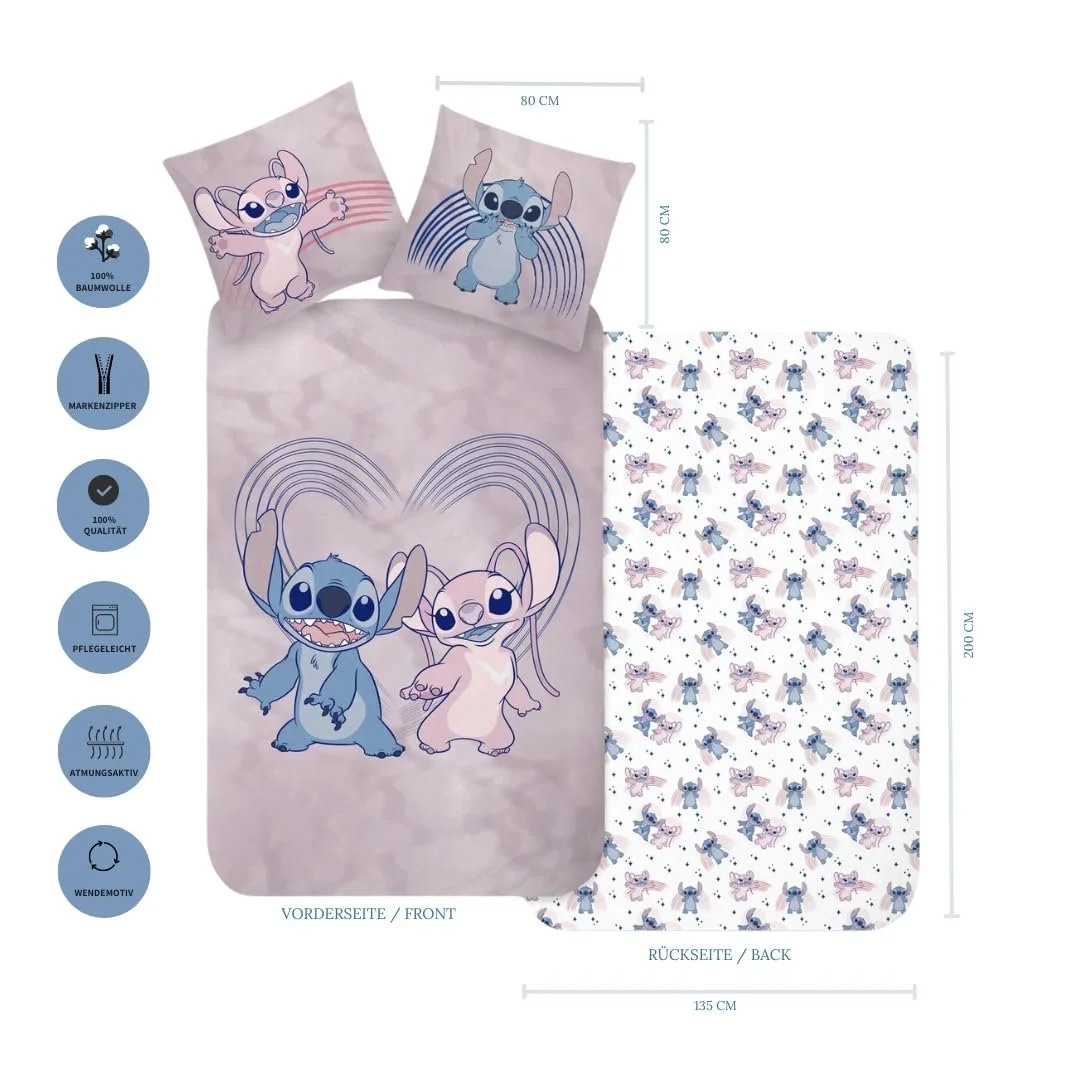 Постельное белье Stitch Фланель Хлопок 135 x 200 см, 80 x 80 см, фото №3