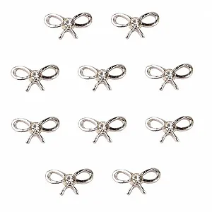 Стрази для нігтів 3D Кришталевий бантик, манікюру, DIY, 10 шт - Фото 1