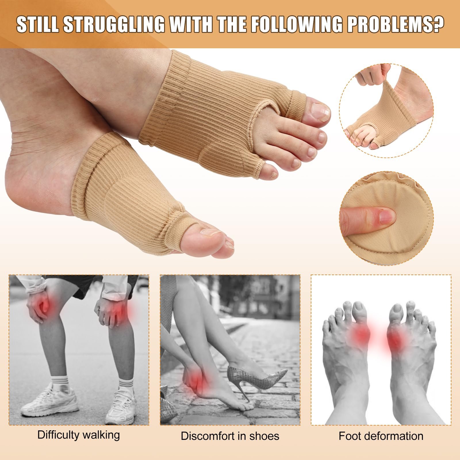 Подушечки для захисту великого пальця стопи Покращені, фото №3