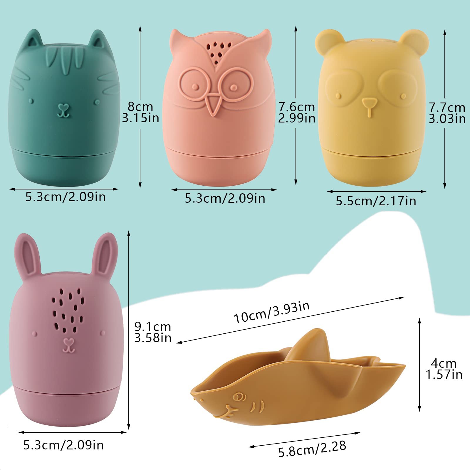 Набір іграшок для ванни Силіконові тварини, фото №3