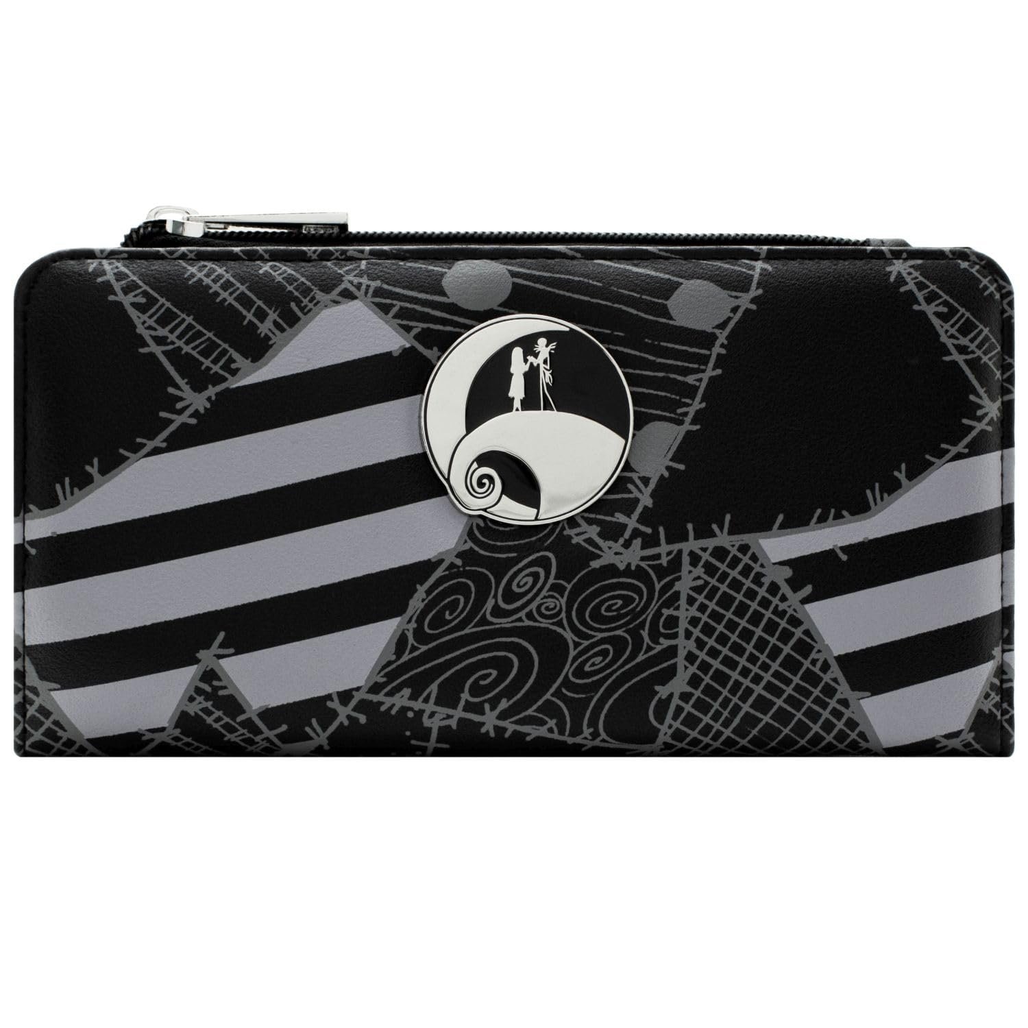 Кошелек Клатч Movies Nightmare Before Christmas Jack & Sally Patches с карманом для монет и держателем для карт Черный, черный, Повседневный, фото №2