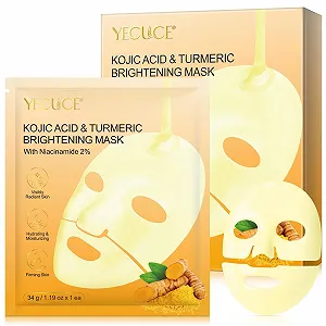 Маска Коллагеновая Kojic & Turmeric Brightening с коллагеном и 2% ниацинамидом для улучшения тусклости и эластичности, против морщин, для стимуляции коллагена 35.19 г x 6 штук - Фото 1