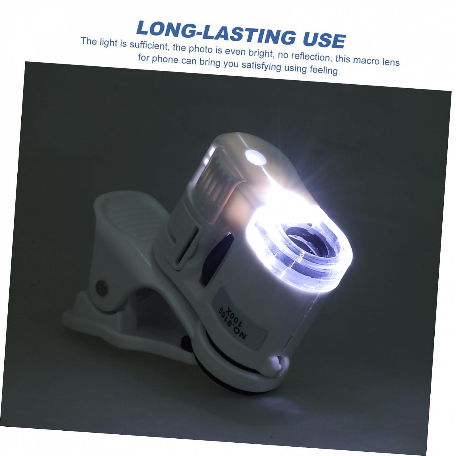 Микроскоп Tofficu Mini Handy с LED-подсветкой и клипсой, 100-кратное увеличение, портативный, подходит для ювелирных изделий, антиквариата и многого другого + чехол для хранения, фото №9
