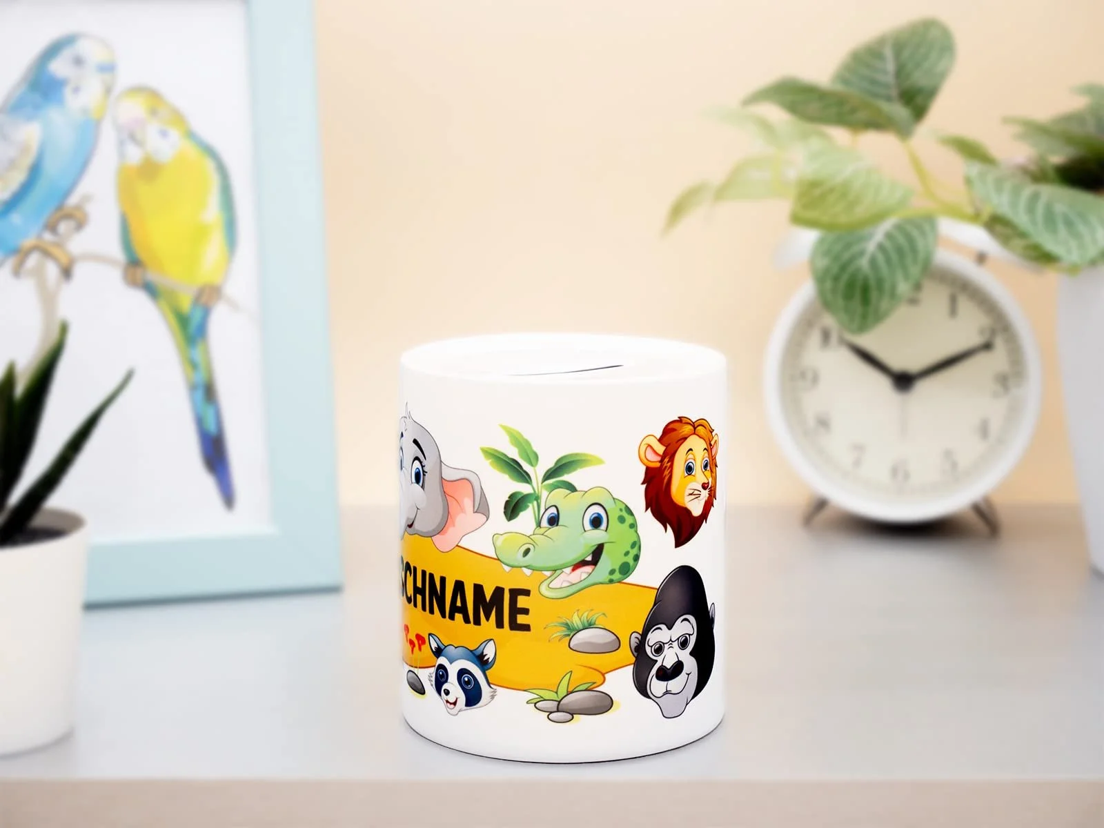 Копилка Animal Safari Именная Керамическая Белая, фото №3