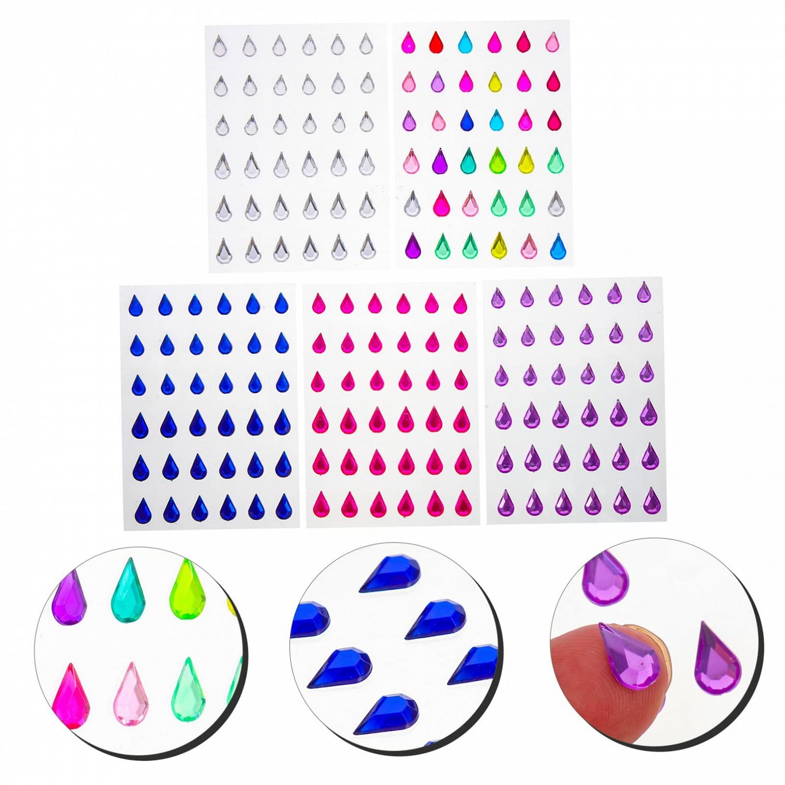 Наклейки стразы для макияжа глаз, 5 листов, фото №7