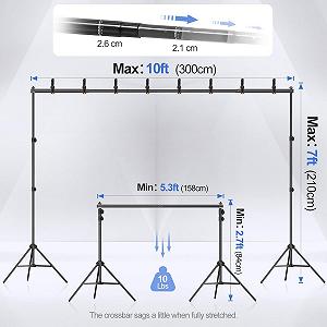 Комплект подставки для фона EMART 2.1x3 м Черный synthetic.ua - Фото 1